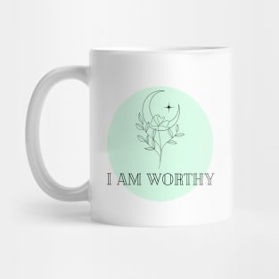 Affirmation Collection - I Am Worthy (Green) Mug